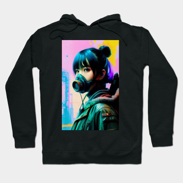 Abstract Cyberpunk Girl Hoodie by Voodoo Production